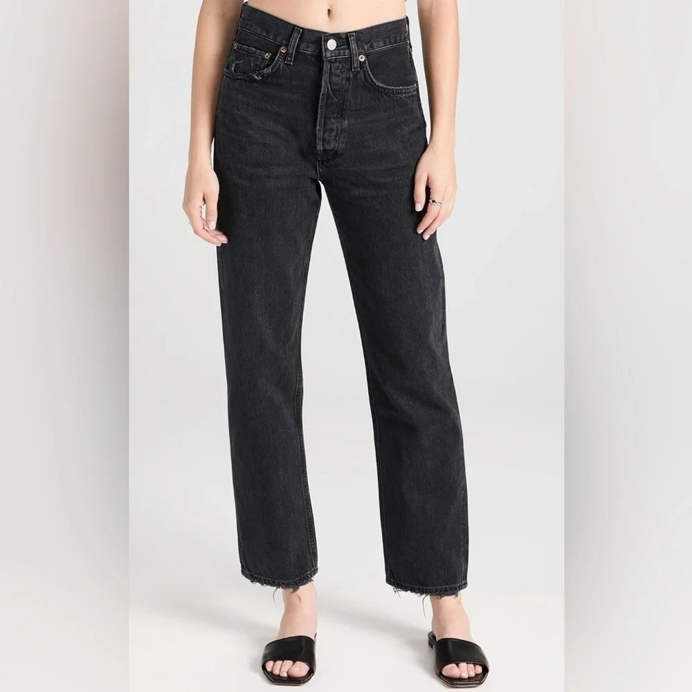 Agolde Black Baggy Hi-Rise Jeans -Tar